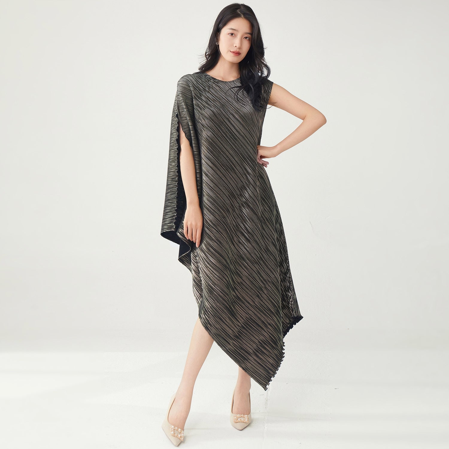 Midnight Ripple Black Dress