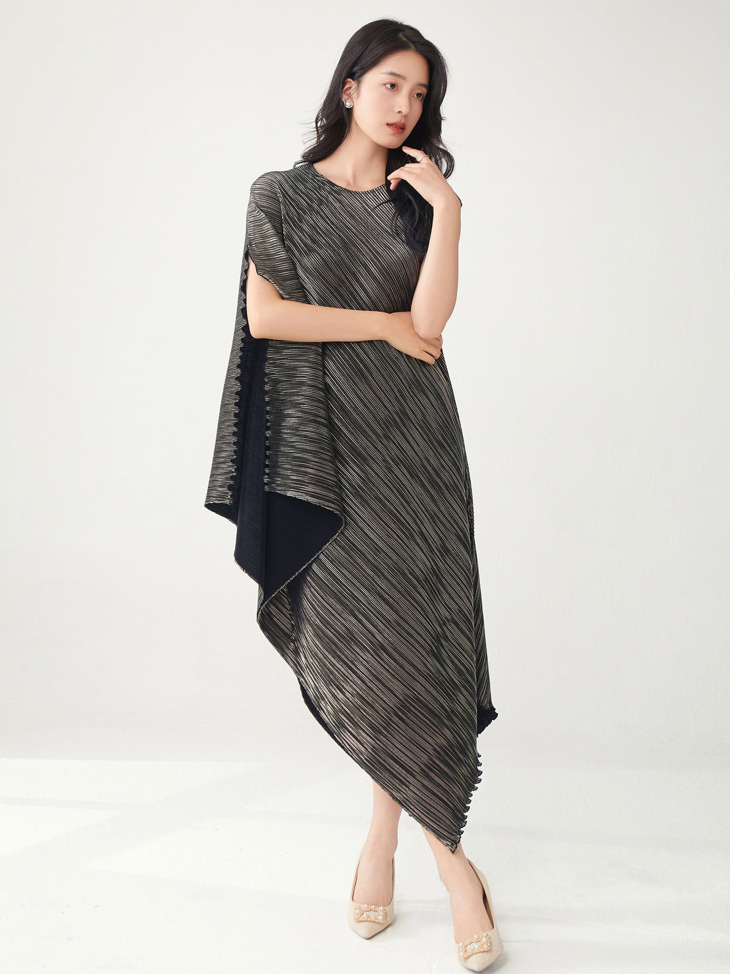 Midnight Ripple Black Dress