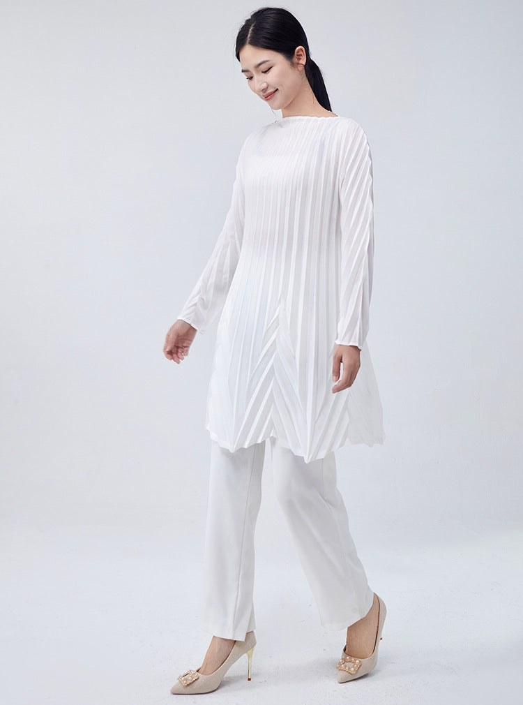 Swing Pleated A Line Mini White Dress