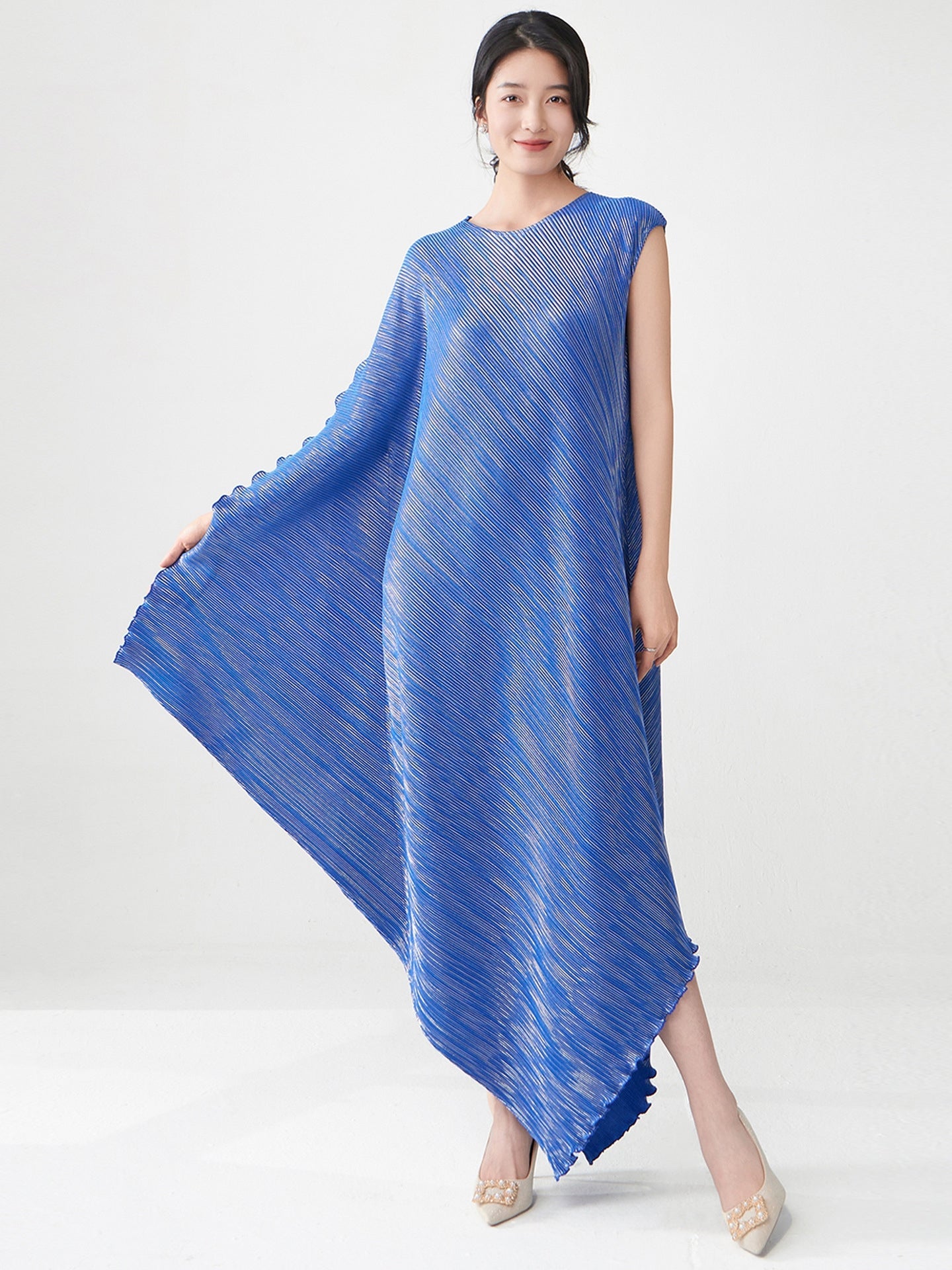 Sapphire Sway Royal Blue Ripple Dress