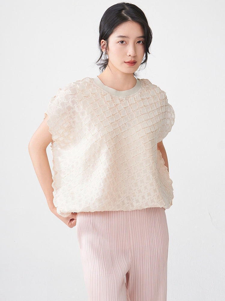 Apricot Waffle Knit Loose Top