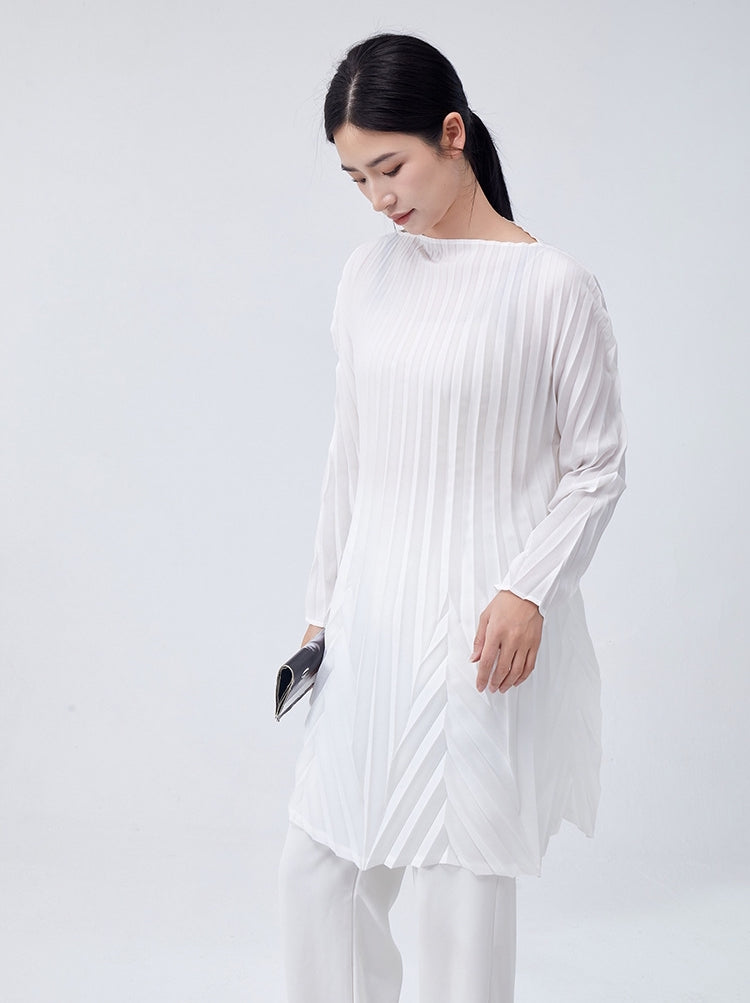 Swing Pleated A Line Mini White Dress