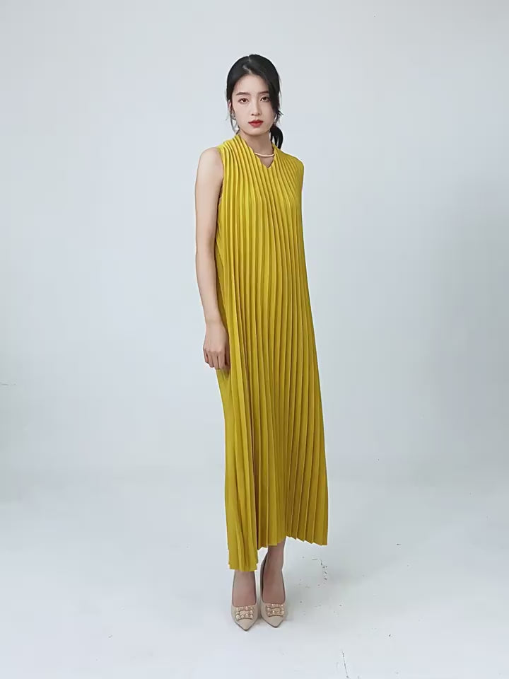 Teal Blue Pleated Dress