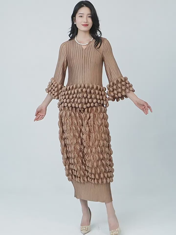 Emerald Pop Bold Bobble Green Dress